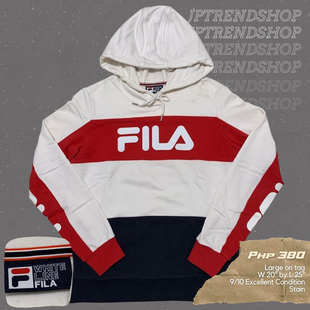 FILA TRI COLOR PULLOVER HOODIE JACKET Men s Fashion Coats