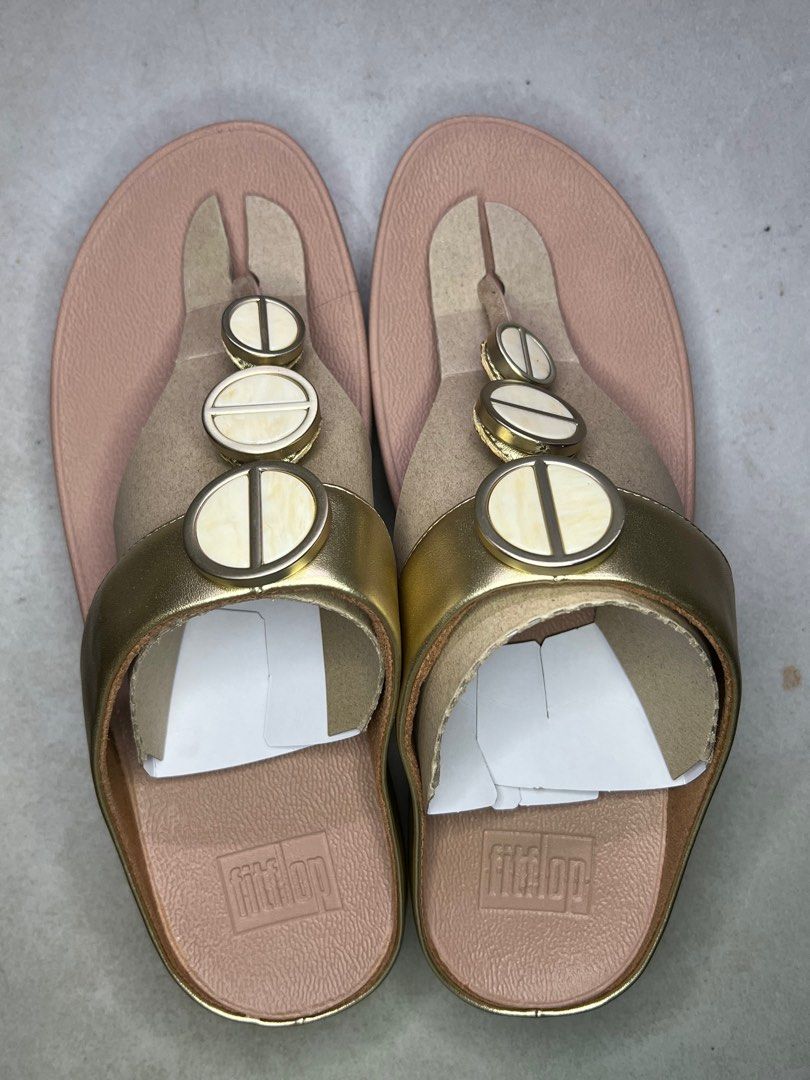 Fitflop Halo Metallic Trim Toe Post Sandals Women s Fashion