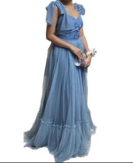 FOR RENT: Dusty Blue Corset Tulle Fairy Dress