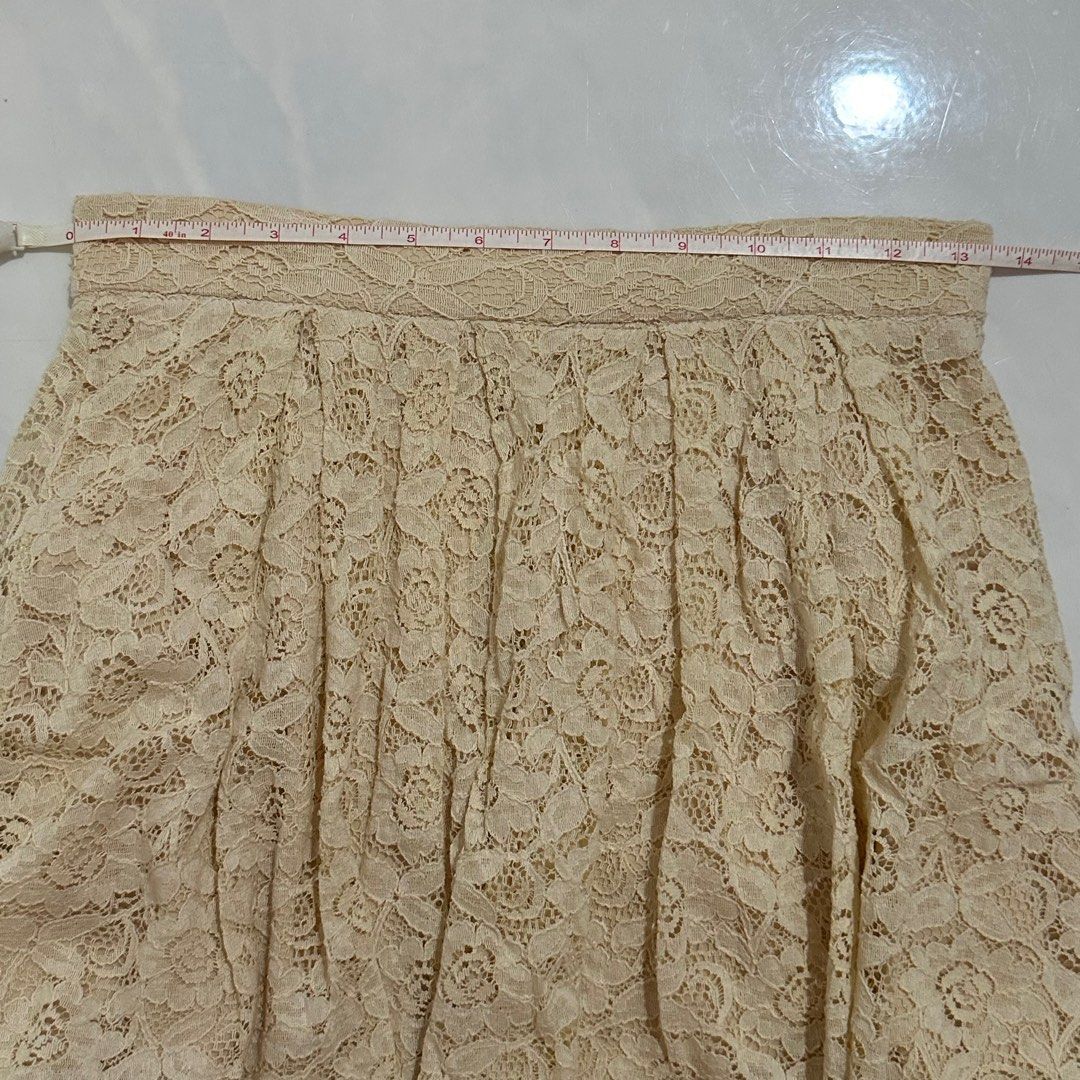 Forever 21 Beige Cream Crochet Skirt Women s Fashion Bottoms