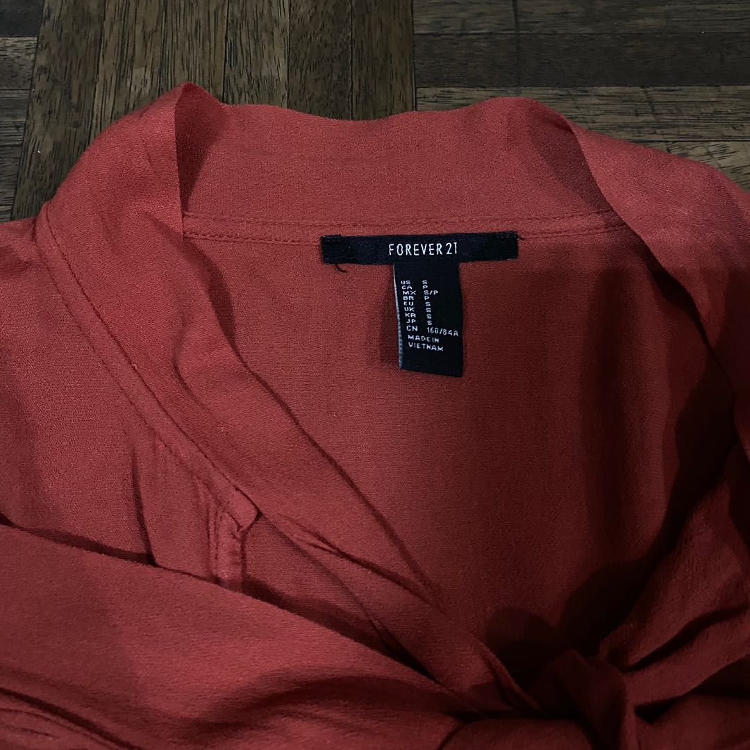 Tie neck blouse forever 21 sales