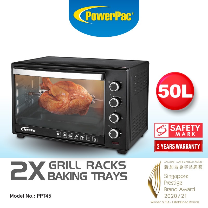 [FREE DELIVERY] PowerPac Electric Oven 50L with Rotisserie and