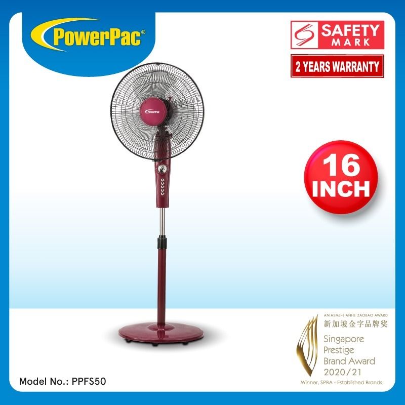 [FREE DELIVERY] PowerPac, Fan, Portable Fan, Stand Fan, Timer, 16 inch ...