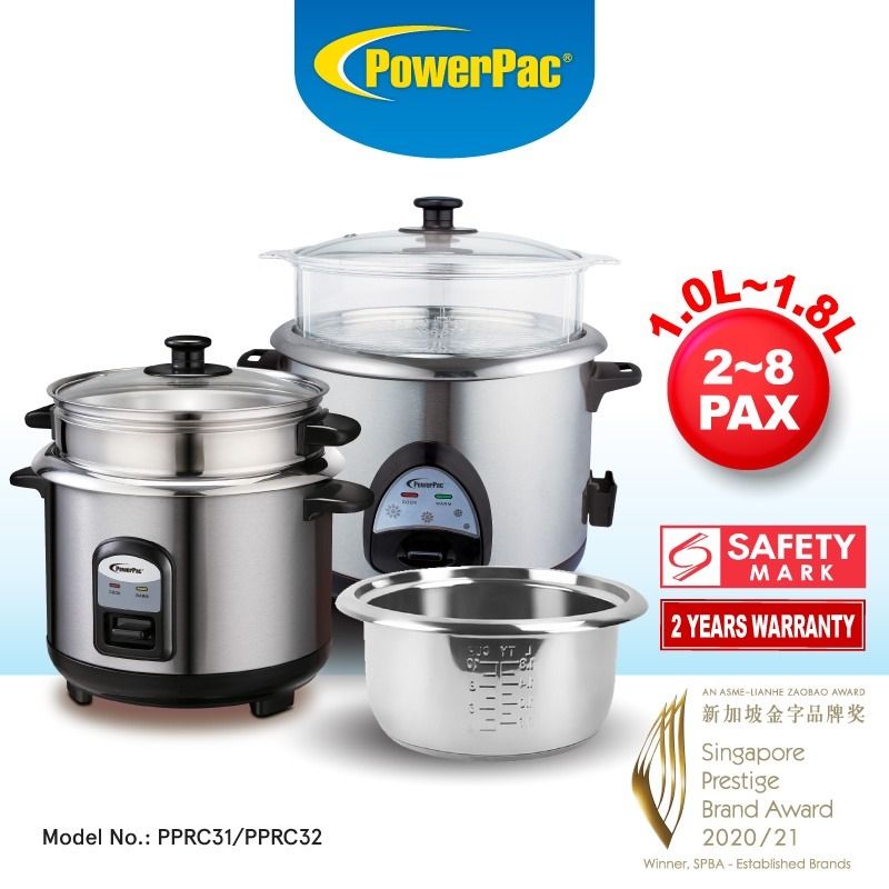 FREE DELIVERY] PowerPac Rice Cooker with Stainless Steel