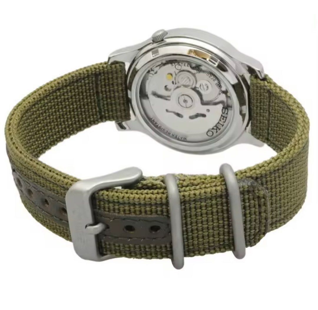 Seiko 5 military outlet automatic nylon snk805k2
