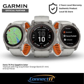 Garmin Fenix 7X Pro – Sapphire Solar Edition Carbon Gray DLC Titanium with  Black Band - 010-02778-54