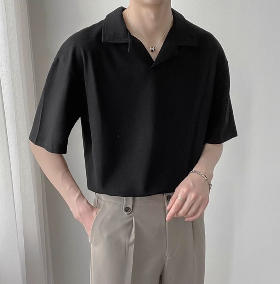 oversized black polo shirt