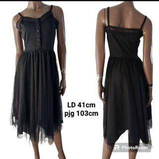 Gothic tulle midi dress in black 3