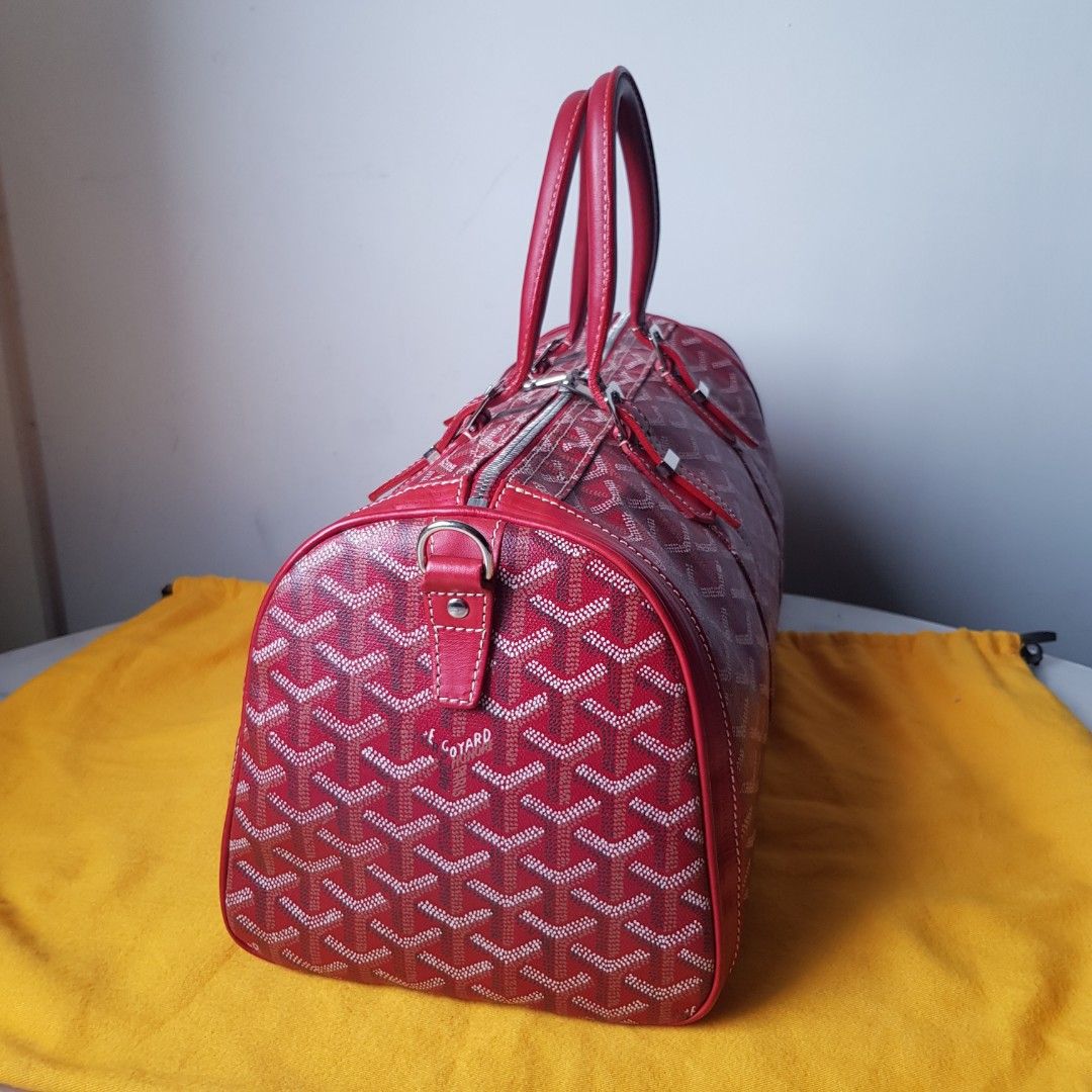 DRASTICALLY Reduced GOYARD Croisiere 35 Red w o Strap Authenticity Cert by Real Authentication Luxury Bags Wallets on Carousell