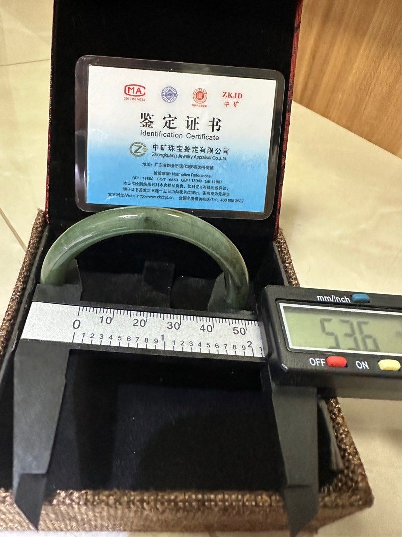 Grade A Jade Bangle Size 53.5, Luxury, Accessories on Carousell