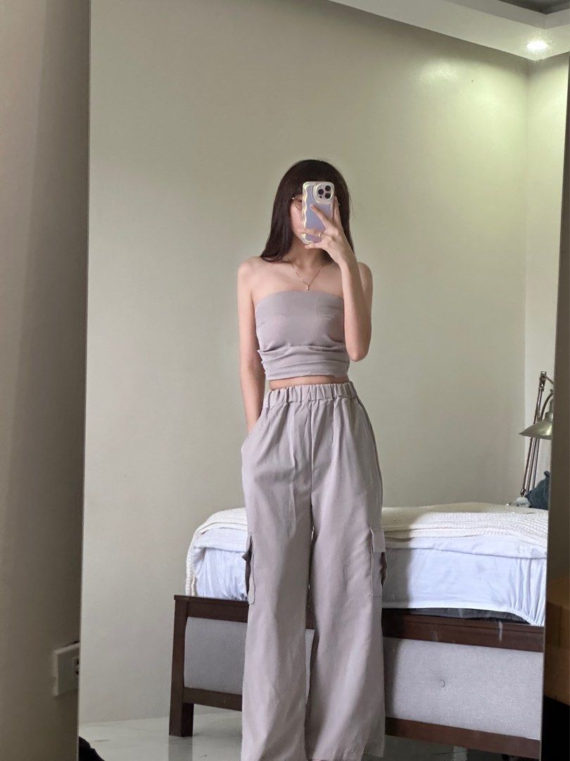 Grey tube top outfit clearance