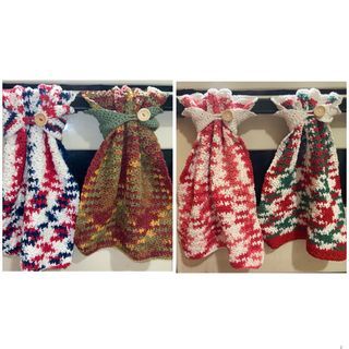 Handmade Crochet hanging kitchen towel