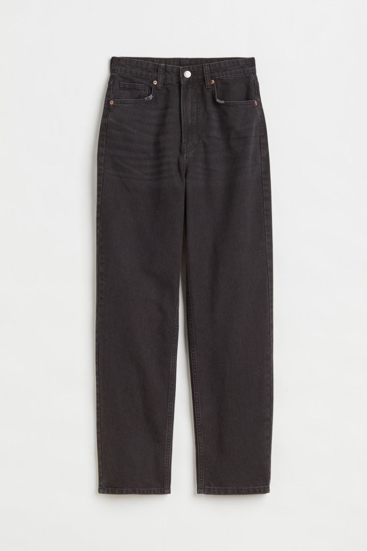 H&m High Waisted Baggy Jeans Black Buy H&M Baggy Fit Bootcut
