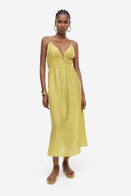 Brand new never worn H&M yellow dress, Women's Fashion, Dresses & Sets,  Dresses on Carousell