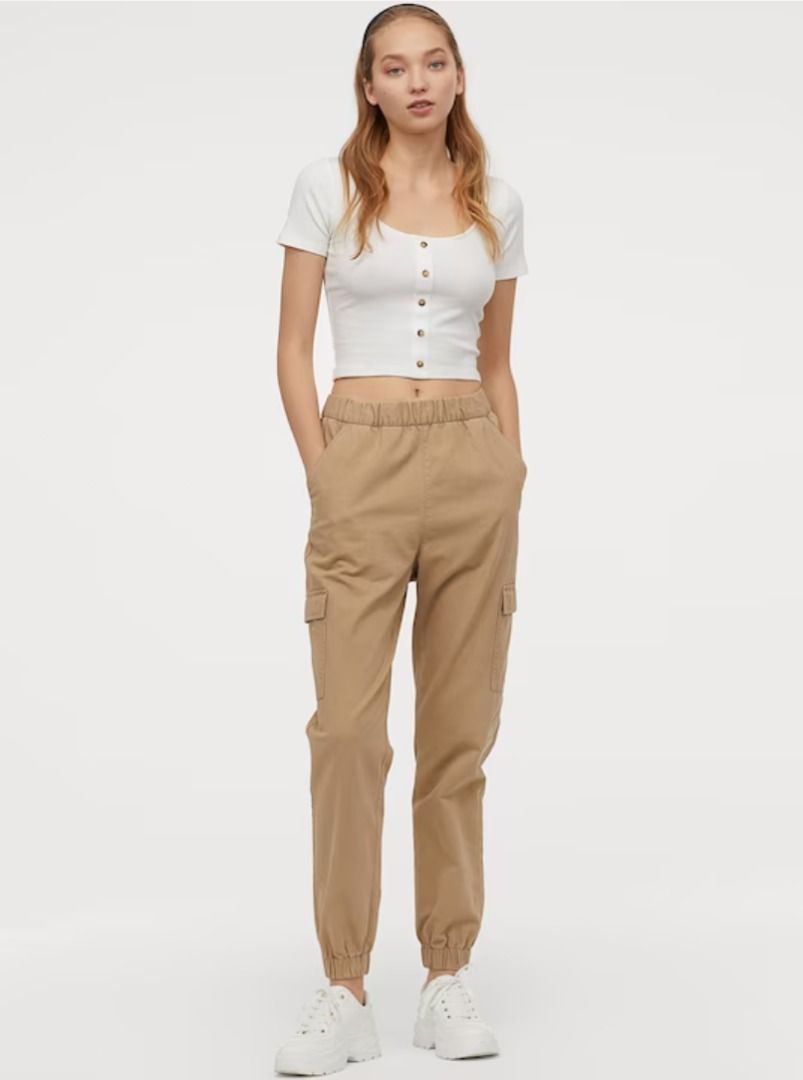 h&m twill cargo pants, Women's Fashion, Bottoms, Other Bottoms on Carousell