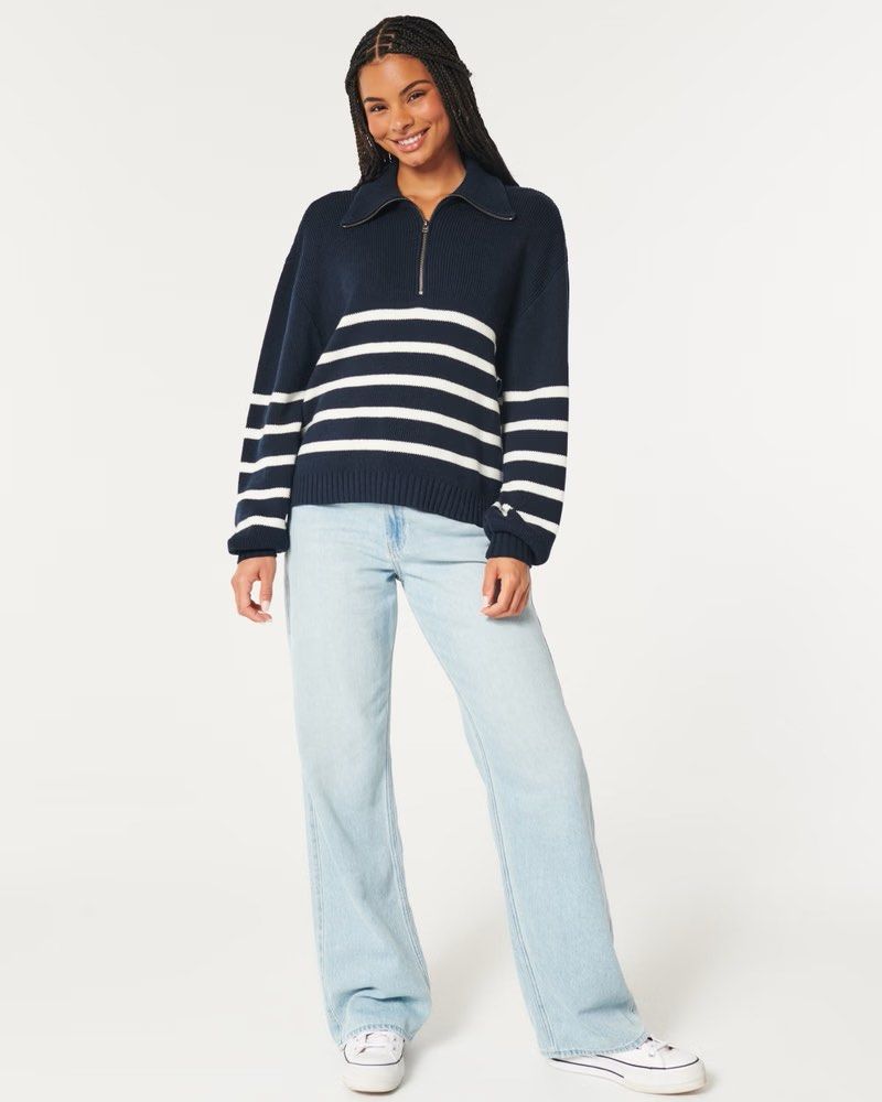 Hollister half store zip sweater