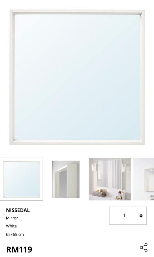 Ikea Wall Mirror, Furniture & Home Living, Home Decor, Mirrors on Carousell