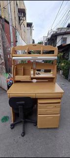 ‼️JAPAN FURNITURE SOLID WOOD STUDY TABLE SET IN GOOD CONDTION‼️