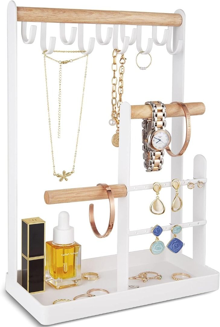 Jewelry Stand Necklace Holder 4 Tier Jewelry Tower Rack with