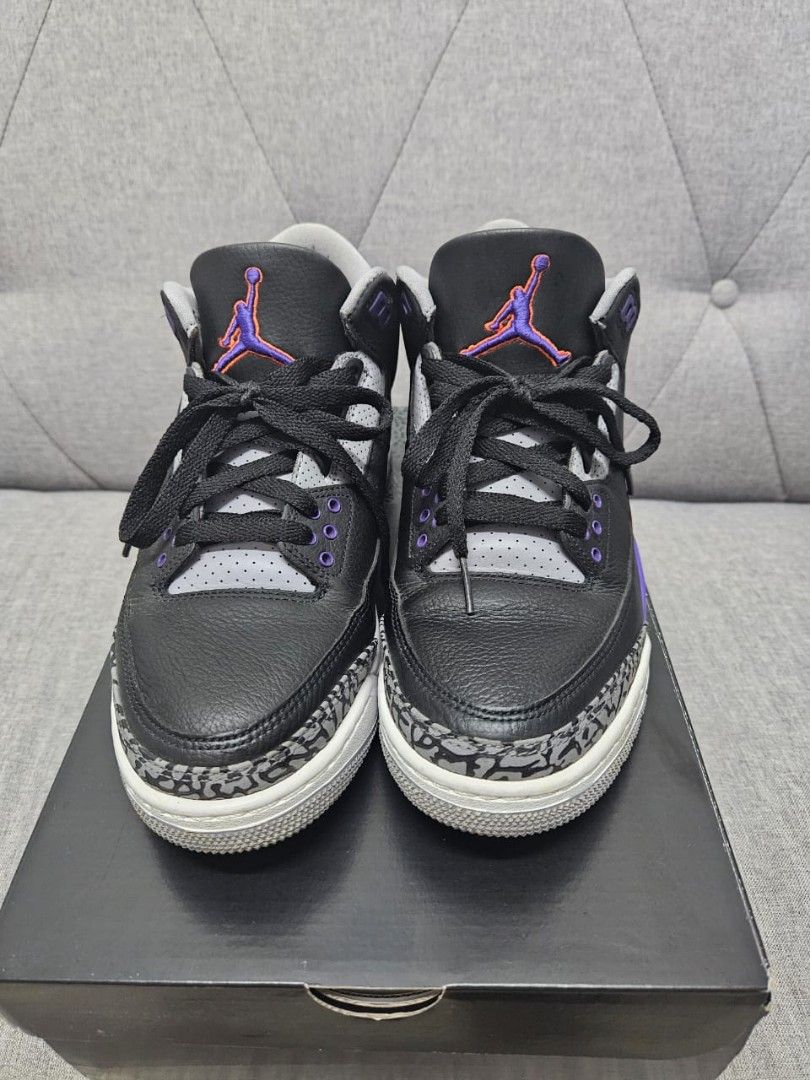 air jordan 3 retro black court purple