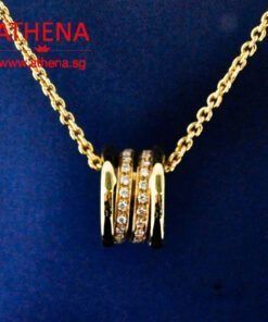 JW WC 507 18K YG BVLGARI B.ZERO DIAMOND NECKLACE 12.41G Women s