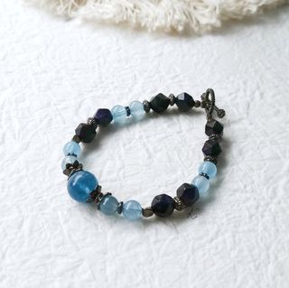【Kate's gemstones】摩根石 海藍寶 藍砂石 設計款手鍊｜改善增加溝通能力 喉輪 提升自信 療癒水晶