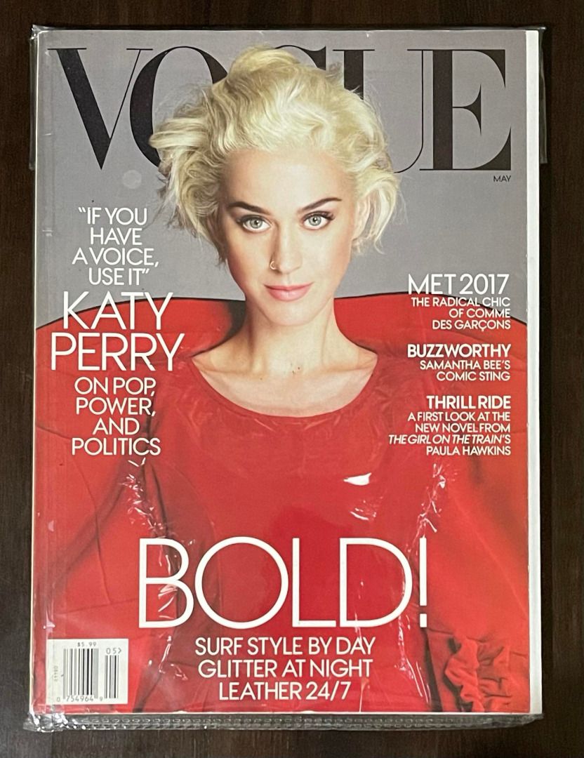 Katy Perry on Pop, Power & Politics ( May 2017 US Vogue) (Category: Magazines) located in Manila. Submitted by stellar_finds072 (Listing ID 1266933421, Image 1). Description: Vogue back issue, unopened, only repacked Magazine is in good condition.
