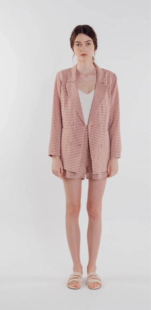Gingham blazer sale