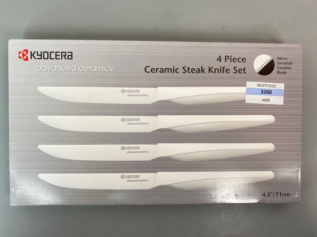 Kyocera 4pc Ceramic Micro-Serrated Steak Knife Set