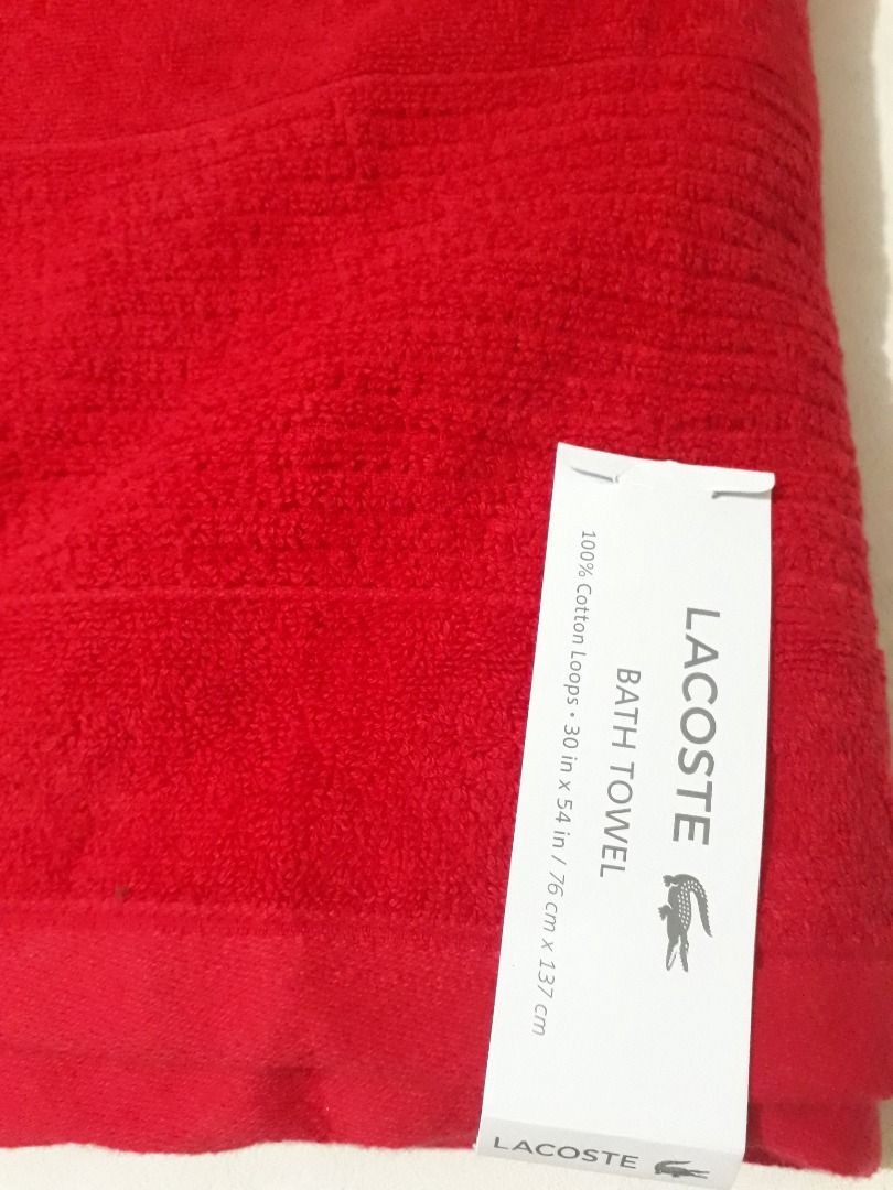 LACOSTE BATH /HAND TOWEL SET (Category: Bath) located in Dasmarinas. Submitted by tintingon (Listing ID 1266875562, Image 3). Description: 1 pc bath towel 30 in X 54 In 1 hand towel 16 in X 30 in.