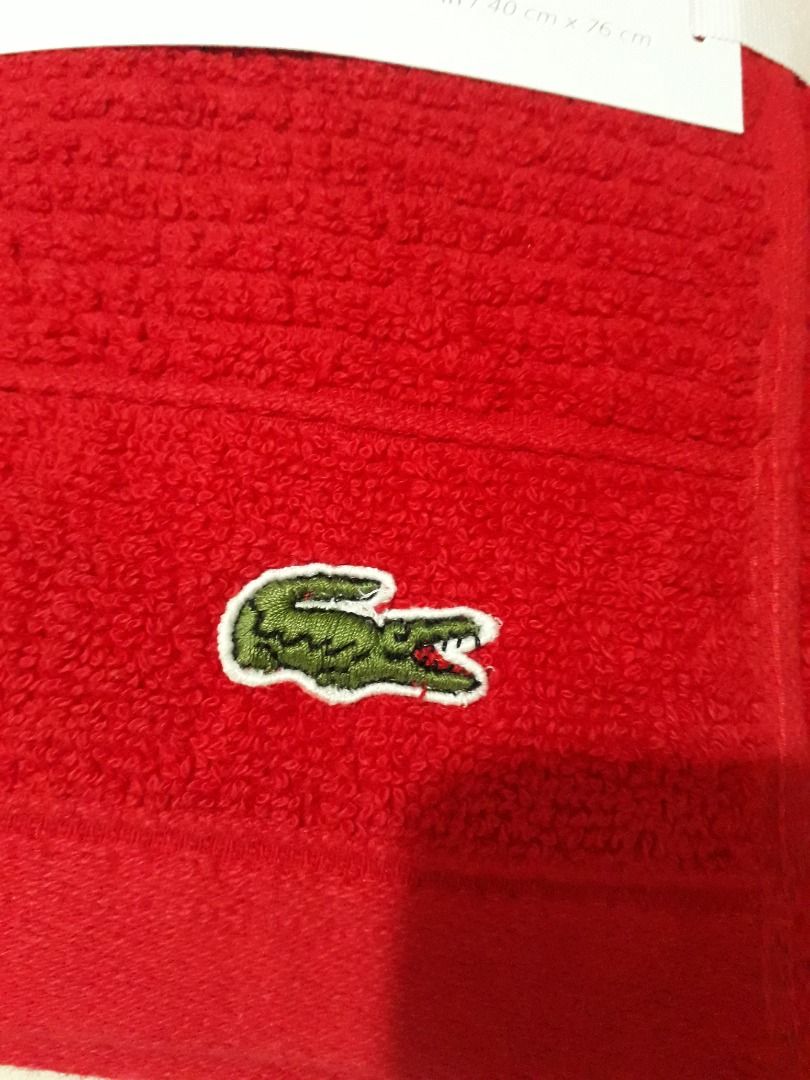 LACOSTE BATH /HAND TOWEL SET (Category: Bath) located in Dasmarinas. Submitted by tintingon (Listing ID 1266875562, Image 2). Description: 1 pc bath towel 30 in X 54 In 1 hand towel 16 in X 30 in.