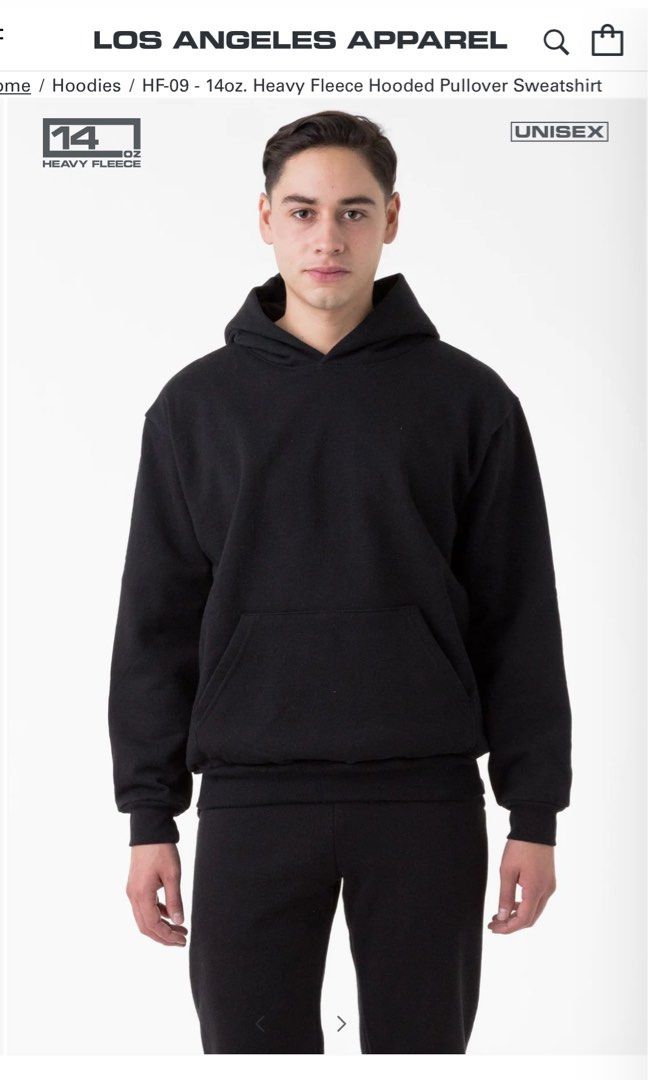 Los Angeles Apparel Black Hoodie, Men's Fashion, Coats, Jackets and  Outerwear on Carousell