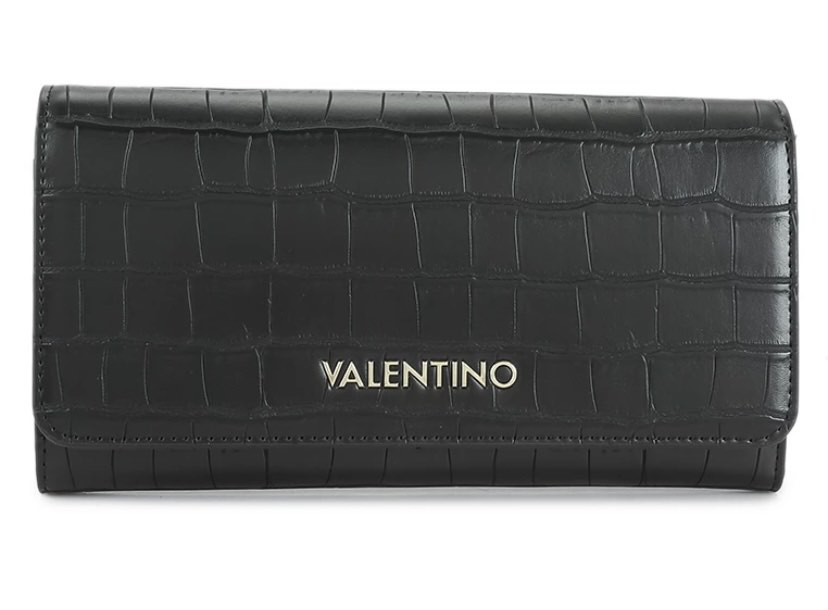 Mario Valentino Black Polyurethane Women WalletConvertible Shoulder Bag