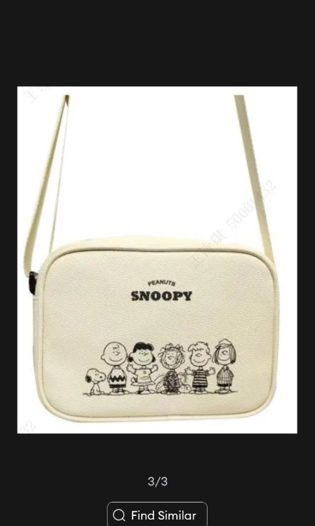 MINISO Snoopy Summer Travel Collection Crossbody Bag (Apricot), Women's ...