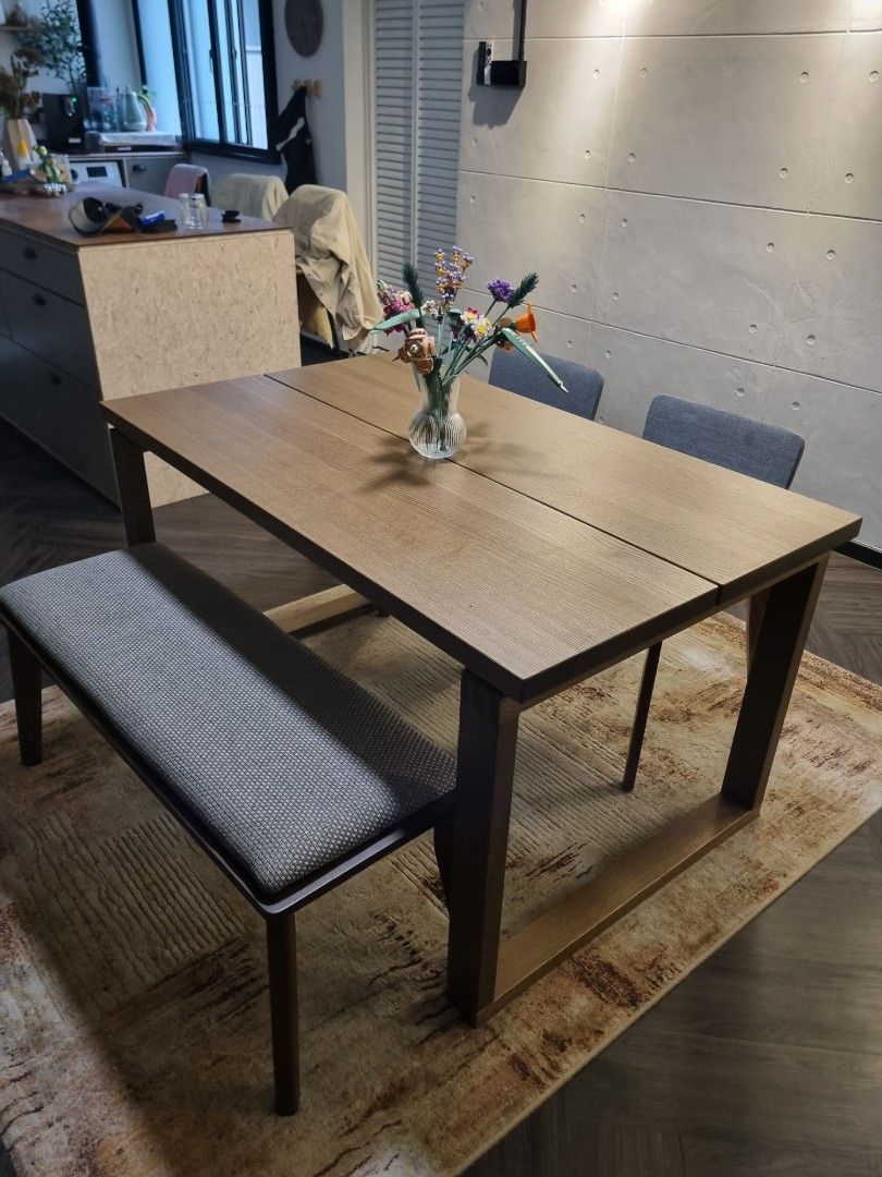 Tms tiara 4 piece mid century dining set with bench sale