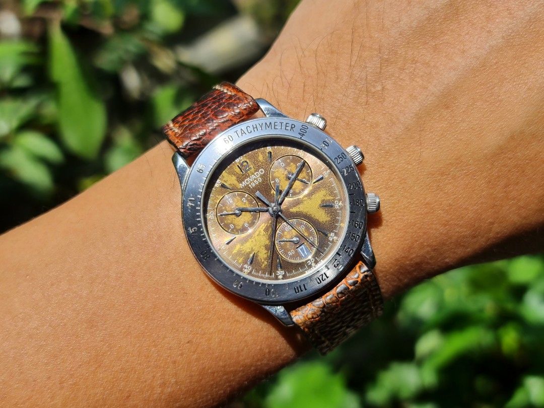 Movado 1950 Quartz Stainless Steel Chronograph tropical dial omega seiko iwc zenith
