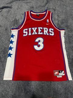 (兩件以上運費我出👍🏻)NBA費城76人隊Allen Iverson復古客場紅色球衣L號