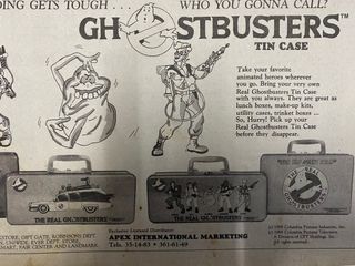 Newspaper Clip Vintage Cut Out Ghostbuster Tin Case Rare Copy