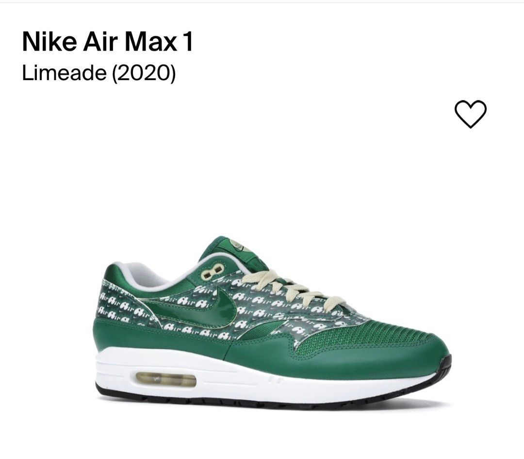 men nike air max 1 limeade
