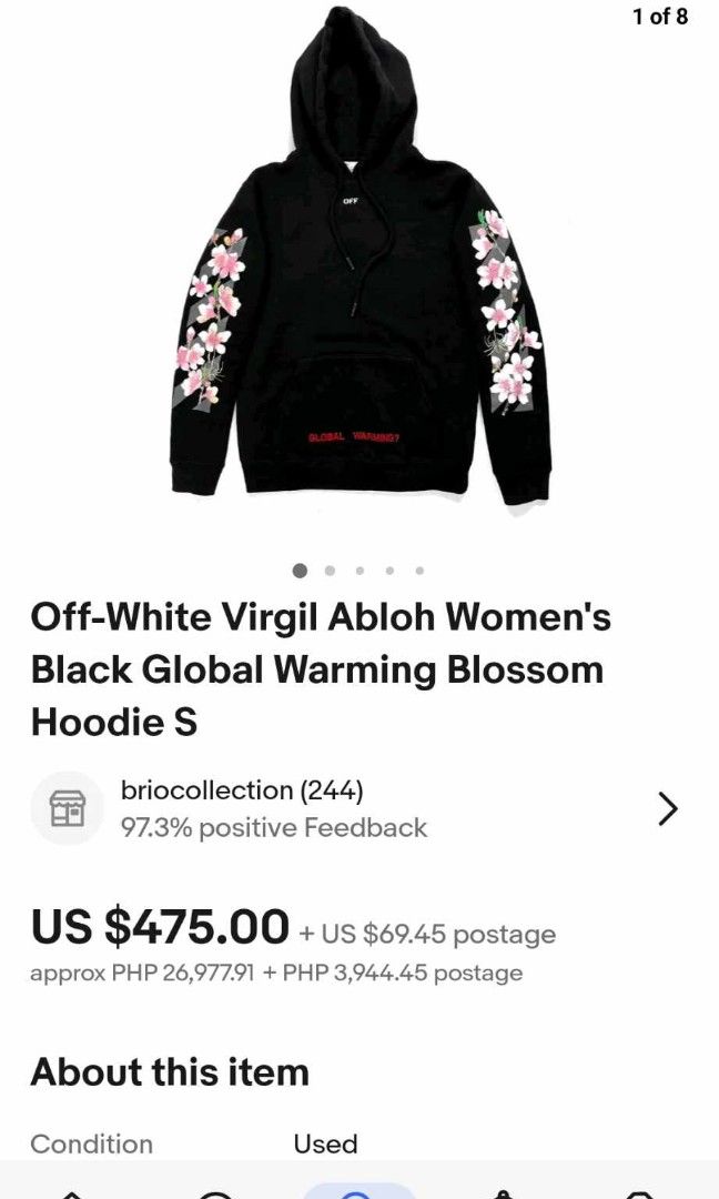 Off white global warming clearance hoodie pink
