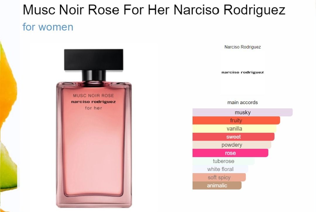 ORIGINAL AUTHENTIC NARCISO RODRIGUEZ MUSC NOIR ROSE FOR HER EDP