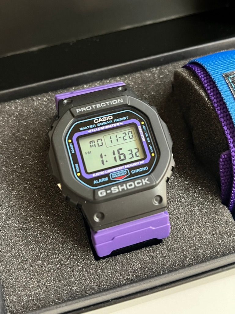 Original GShock Watch Set Nylon Strap Purple, Blue and Black