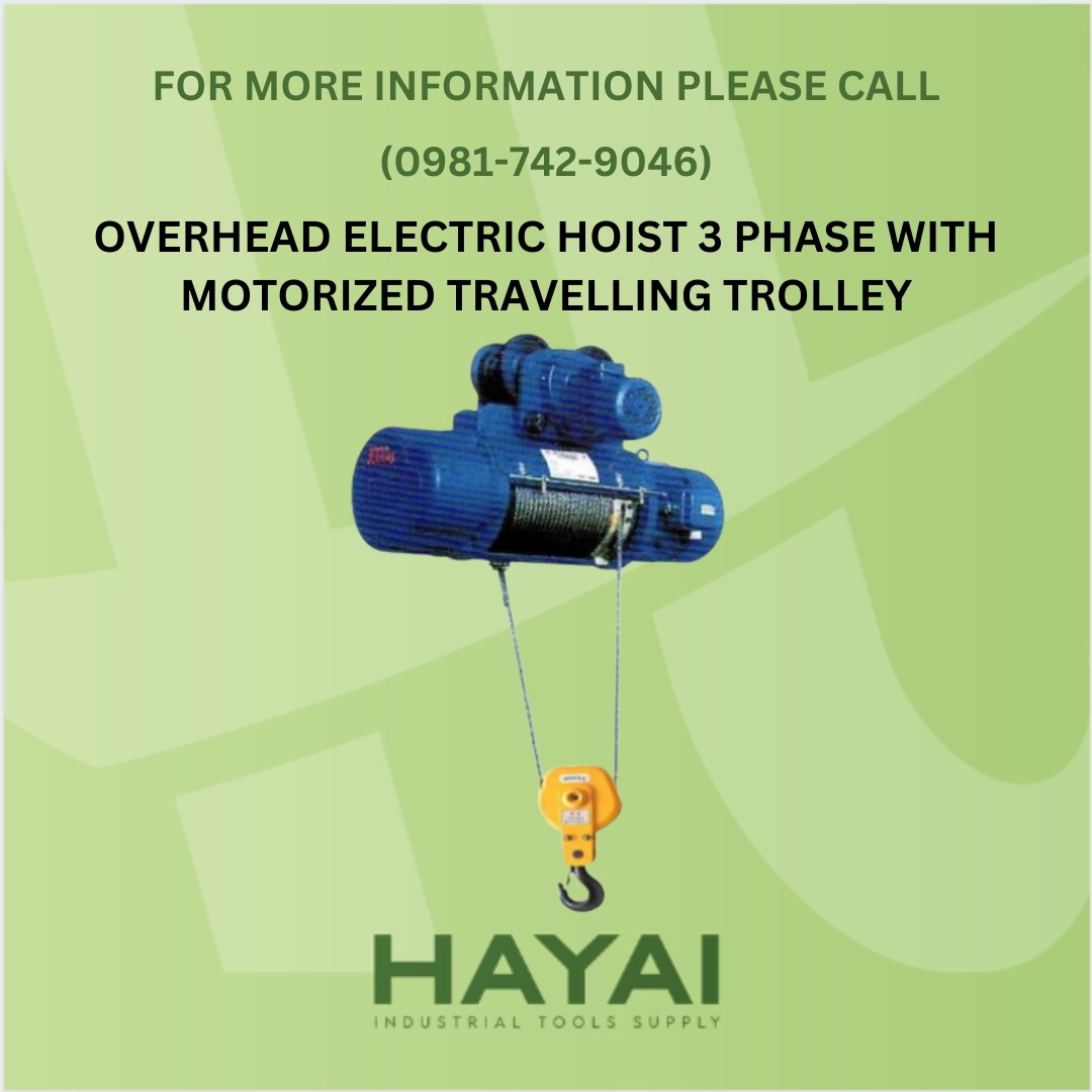 Overhead Electric Hoist 3 Phase with Motorized Travelling Trolley