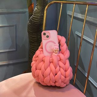 Pink Handmade Crochet Chunky Bag