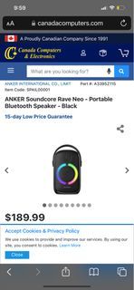 Portable Bluetooth Speaker - Black ANKER Soundcore Rave Neo -