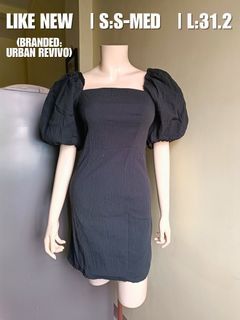 PUFF DRESS BRANDED | BLACK PUFF URBAN REVIVO | BLACK DRESS