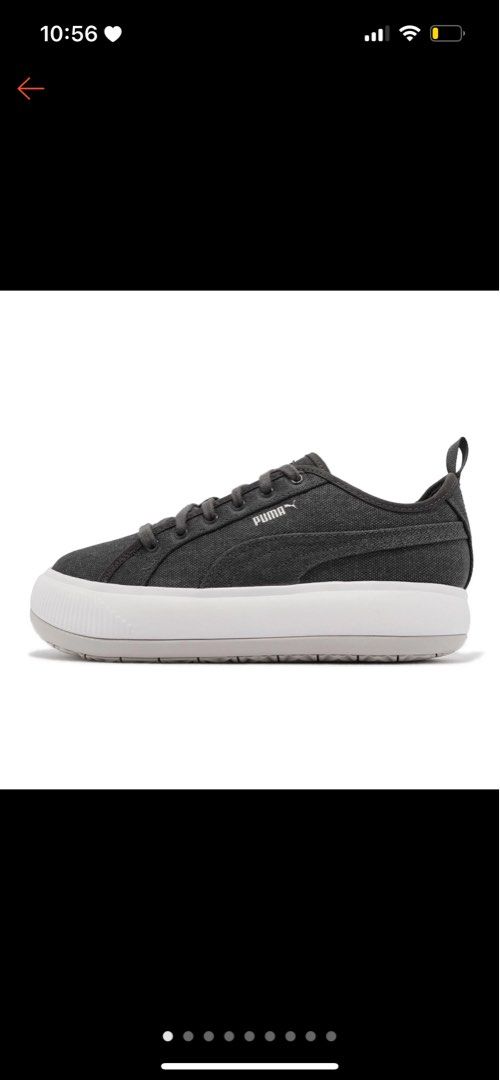 Puma Casual Shoes Suede Mayu Canvas Black White Thick Soled