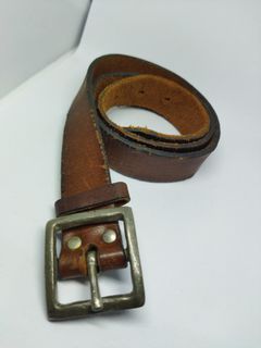 Pure leather belt brown