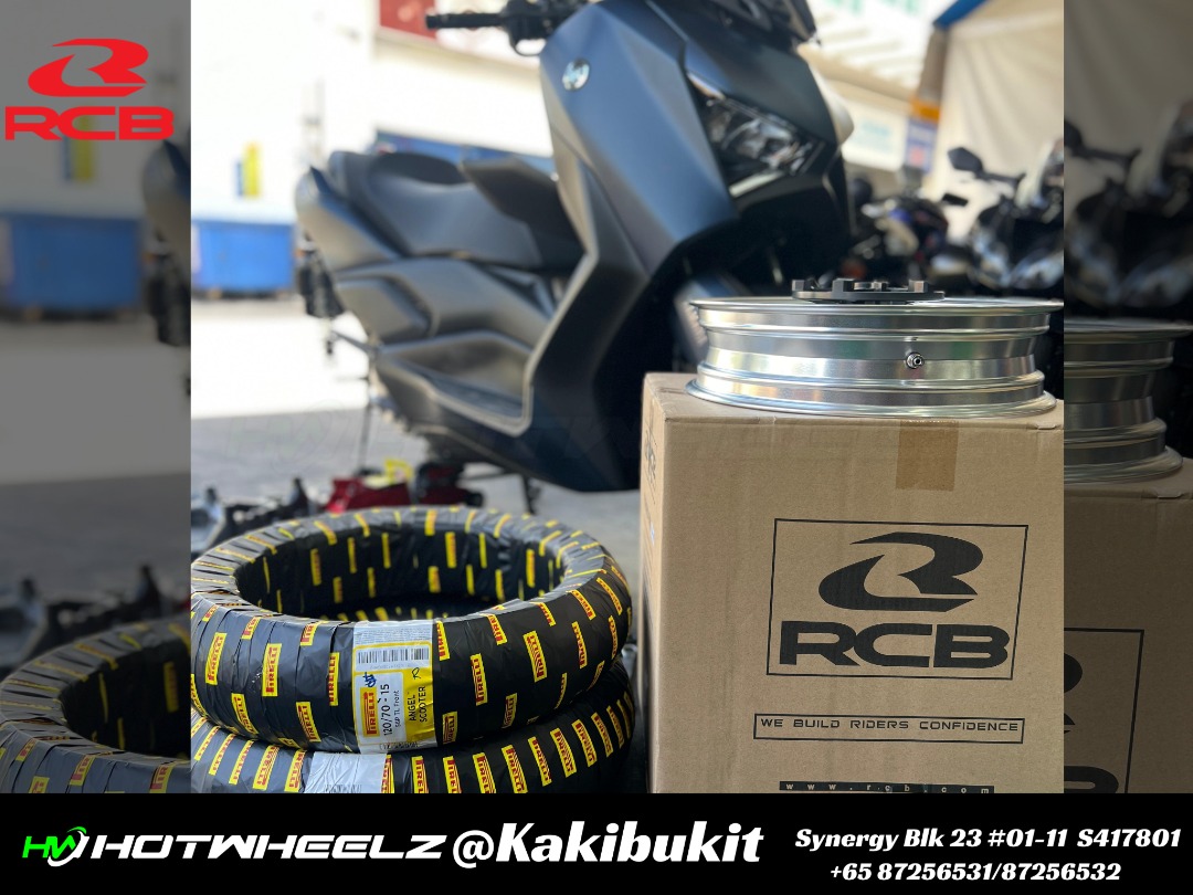 RCB FG506 FORGE RIM & PIRELLI ANGEL SCOOTER TYRES -YAMAHA XMAX 300 ...