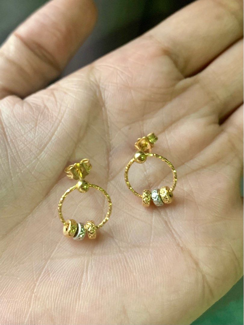 Gold earrings shop real